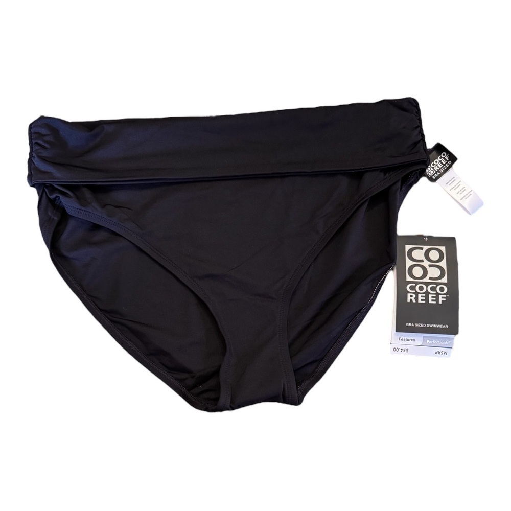 Coco Reef Classic Solids High Waisted Rollover Bikini Swim Bottom NWT - Picture 2 of 6